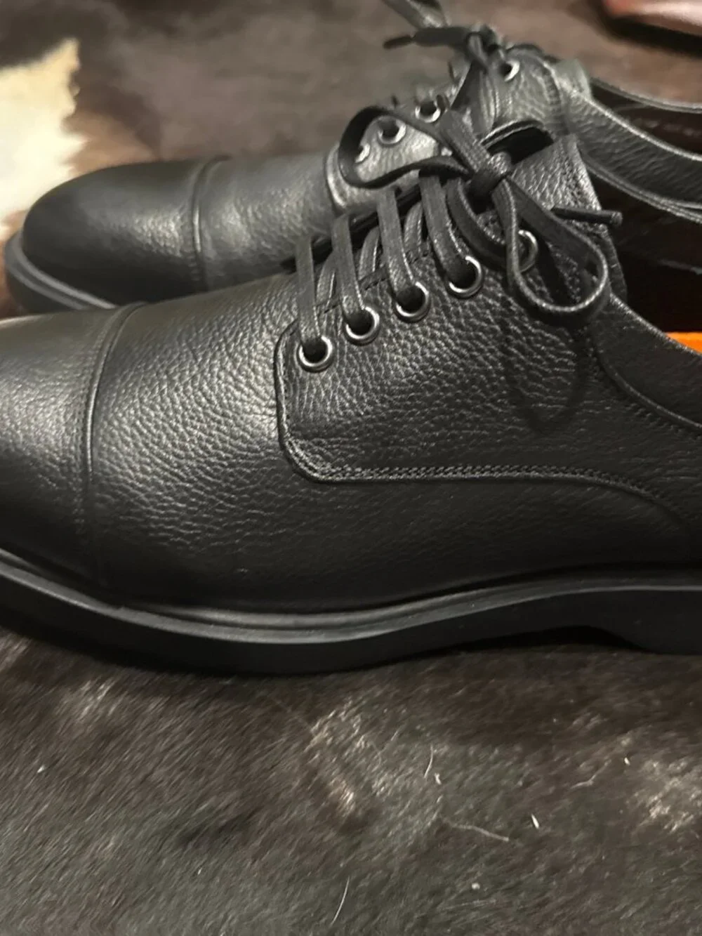 George Brown BILT Shoes Butch Cap Toe Derby Size 10.5 Black New $175